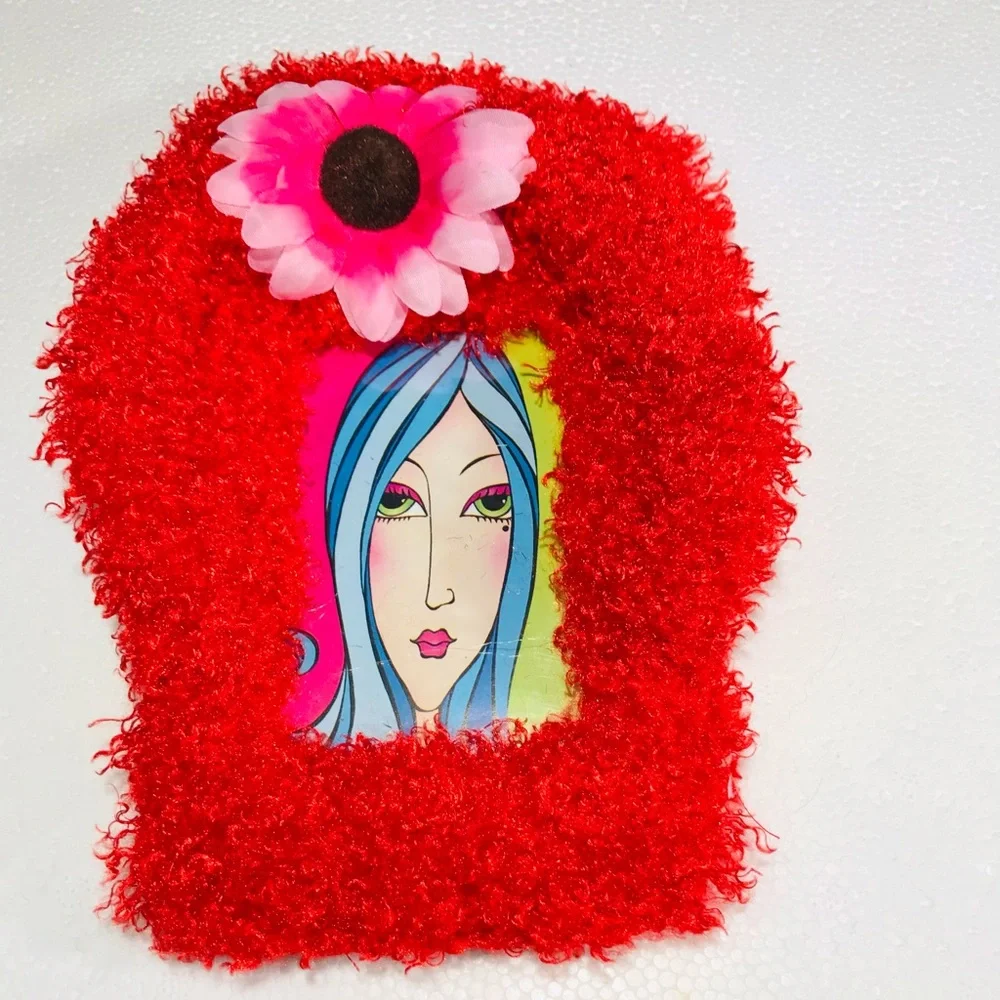 RED Ultra Shag Shaggy Vintage Photo Picture Frame